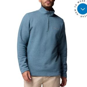 New Columbia Men's Blue Quarter Zip pullover